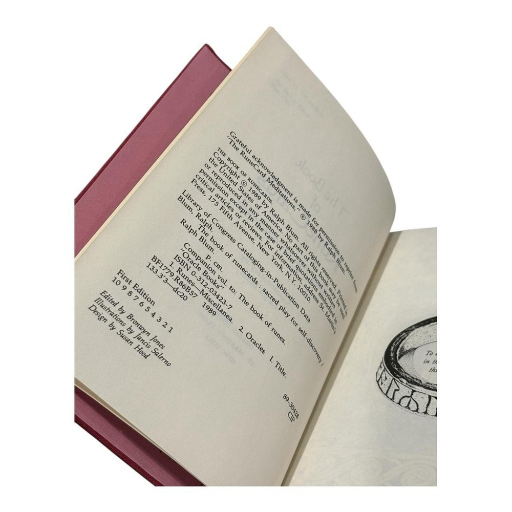 The Book of RuneCards Hardcover Divination Runes Guide Red Cloth First Edition - Picture 3 of 9